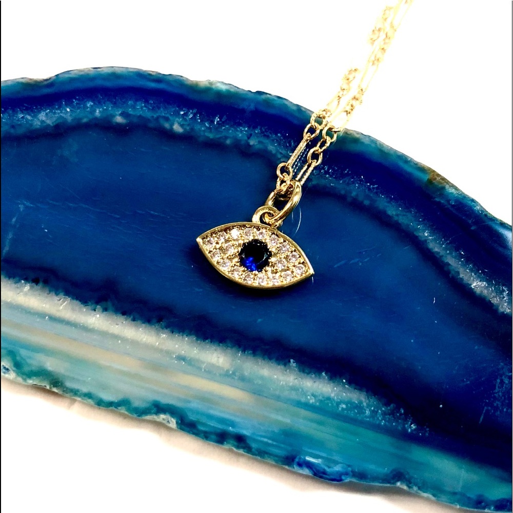 Evil Eye Necklace, Hamsa, Protection, Minimalist